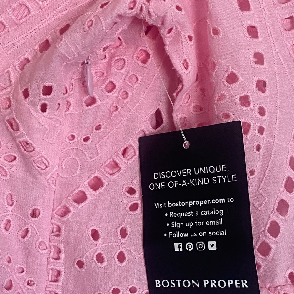 Boston Proper Pink Eyelet Dress‎ - Picture 4 of 12